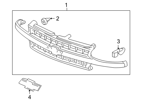 2006 Chevy Suburban 2500 Grille & Components Diagram