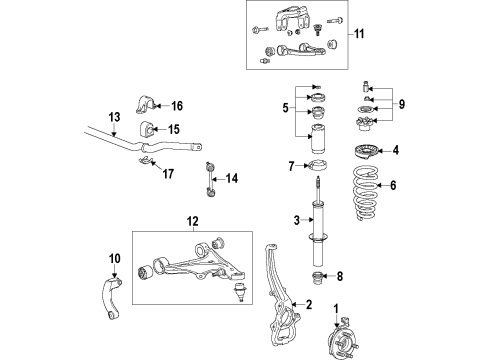 2012 Cadillac CTS Stabilizer Bar Bracket Diagram for 15250260