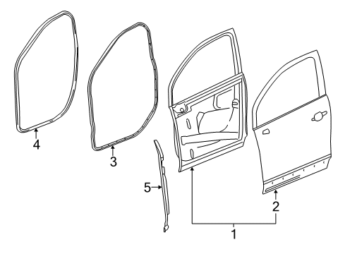 2019 Buick Envision Door Shell, Front Passenger Side Diagram for 23141897
