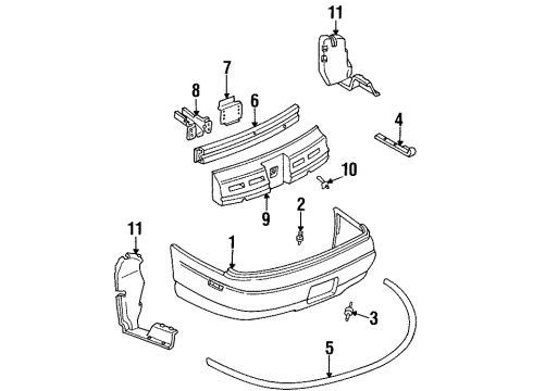 2001 Chevy Lumina Bumper & Components - Rear Diagram