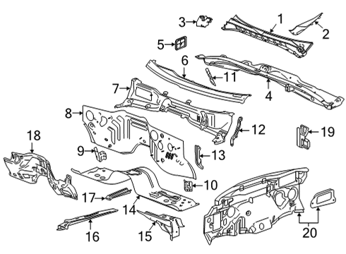 2021 Cadillac Escalade ESV Insulator Diagram for 84880644