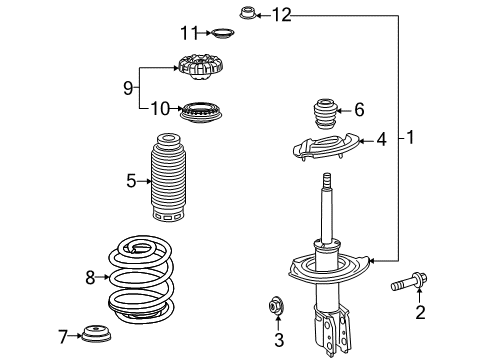 2012 Cadillac SRX Struts & Components Diagram