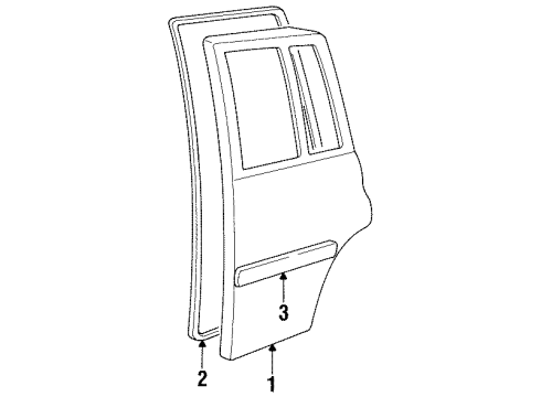 1998 Chevy Tracker Exterior Trim - Rear Door Diagram