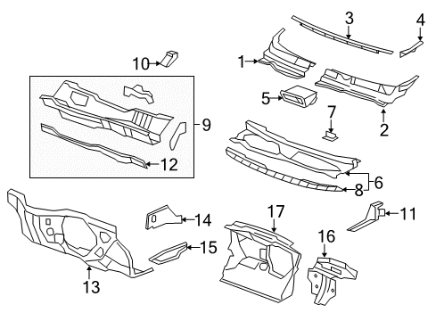 2013 Chevy Captiva Sport Cowl Diagram