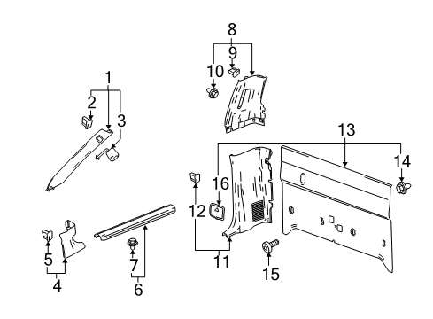 2005 Chevy Colorado Interior Trim - Cab Diagram 3 - Thumbnail