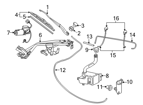 2005 Pontiac GTO Washer Pump Diagram for 92147531