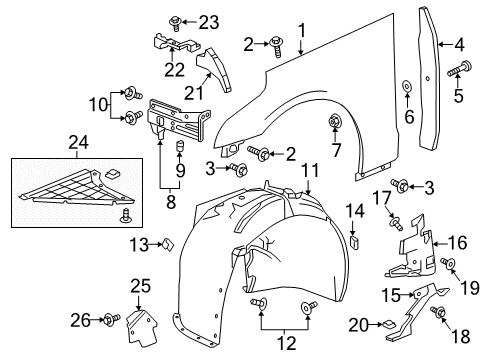 2018 Cadillac CT6 Retainer Nut Diagram for 11588441