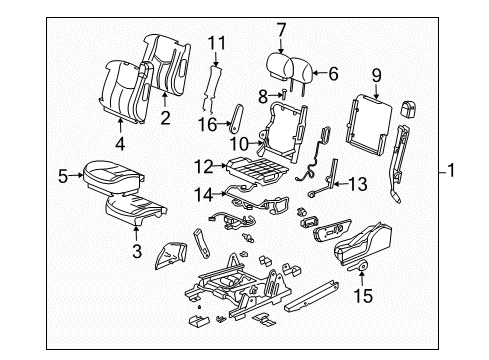 2007 Chevy Silverado 1500 Classic Front Seat Components Diagram 7 - Thumbnail