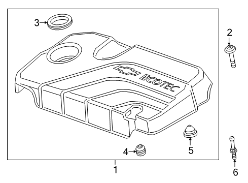 2016 Chevy Spark Engine Cover Diagram for 25202720