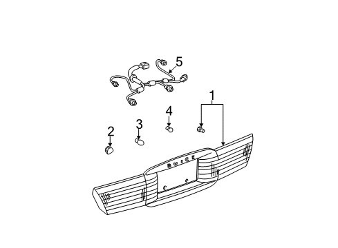 2004 Buick LeSabre Backup Lamp Assembly Diagram for 19208063