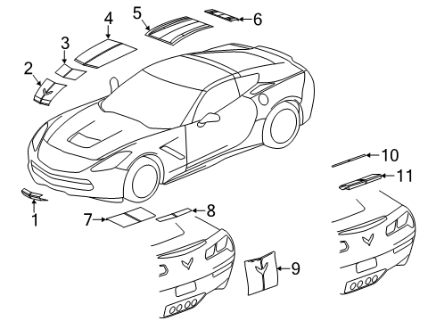 2018 Chevy Corvette Decal, Carbon Diagram for 23156121