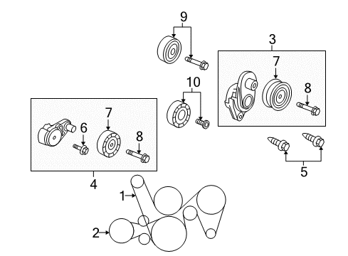 2004 Pontiac GTO Idler Pulley Diagram for 19418226