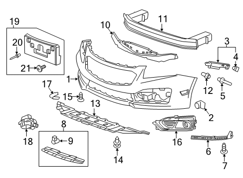 2015 Chevy Cruze Bumper & Components - Front Diagram 3 - Thumbnail