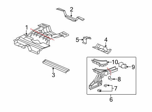 2009 Saturn Aura Rail Assembly Nut, Rear Diagram for 11518528