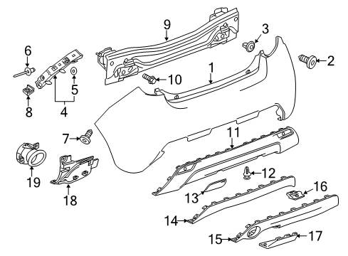 2013 Chevy Spark Bumper & Components - Rear Diagram