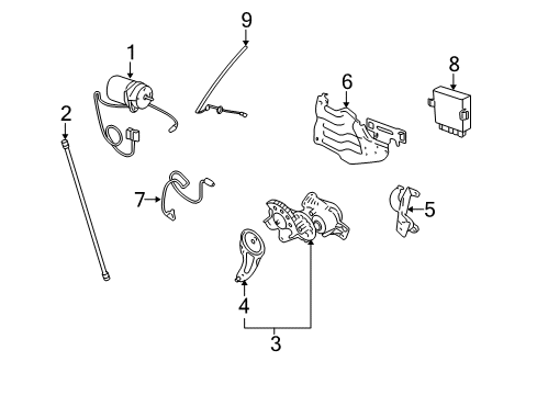 2009 Cadillac SRX Motor & Components Diagram