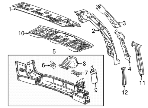 2024 Chevy Suburban Rear Body Diagram
