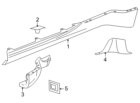 2006 Chevy SSR Rocker Molding Retainer, Silver Diagram for 10352797