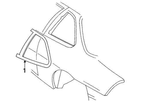 1993 Pontiac Grand Am Glass & Hardware - Quarter Panel Diagram