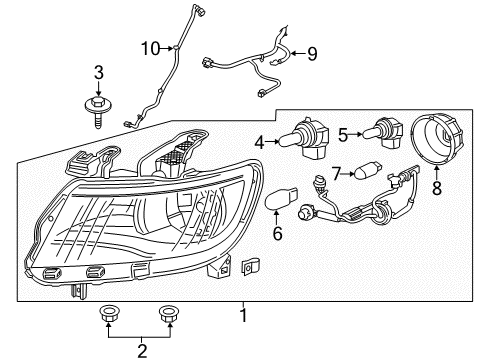 2019 Chevy Colorado Headlamp Components Diagram