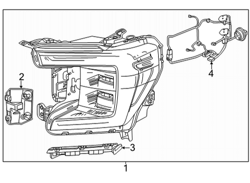 2024 GMC Yukon Headlamp Components Diagram