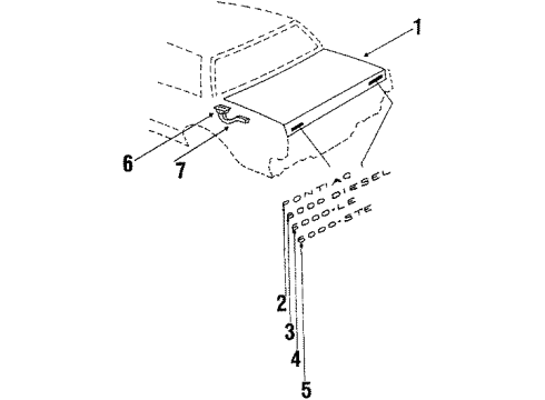 1985 Pontiac 6000 Hinge Strap, Rear Diagram for 20356018