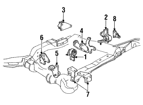 1997 Oldsmobile Regency Engine & Trans Mounting Diagram