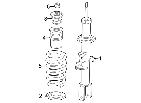 2024 Cadillac LYRIQ Shock Absorber, Driver Side Diagram for 86537004