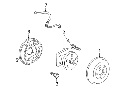 2004 Pontiac Aztek Backing Plate, Passenger Side Diagram for 10310602