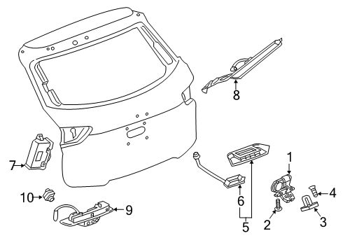 2025 Chevy Blazer Lift Gate - Lock & Hardware Diagram