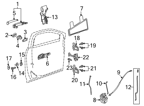 2010 Cadillac SRX Handle, Outside Cap, Front Diagram for 25936865