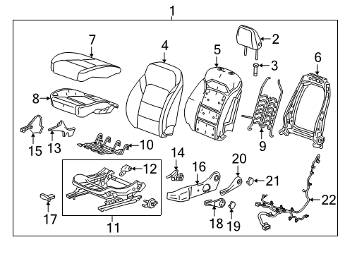 2025 Chevy Malibu Driver Seat Components Diagram 2 - Thumbnail