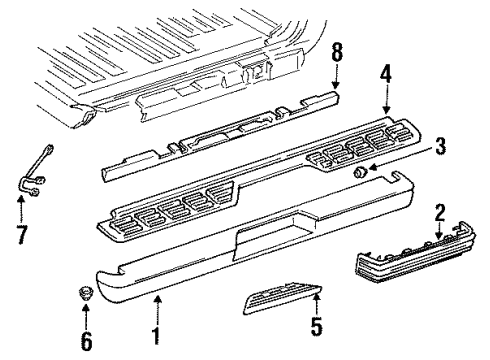 1993 GMC Yukon Mount Brace, Driver Side Diagram for 15644915