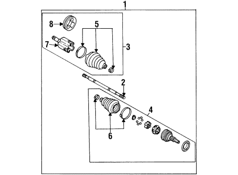 1996 Pontiac Grand Am CV Joints, Front Driver Side Diagram for 26007438
