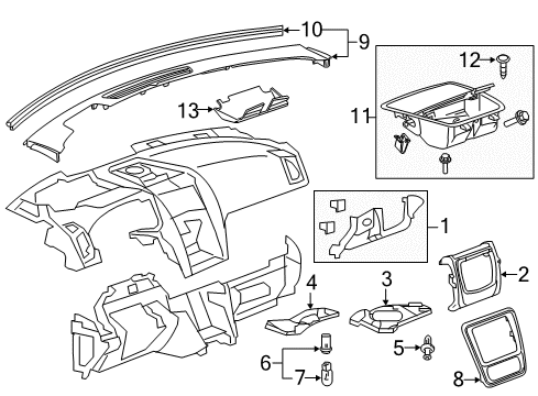 2015 GMC Acadia Compartment, Center Diagram for 84031065