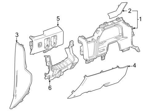 2023 GMC Sierra 1500 Switch Panel, Jet Black Diagram for 85104930
