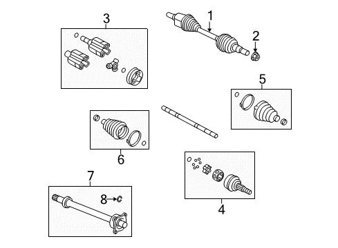 2007 Saturn Outlook Front Axle Shafts & Joints Diagram