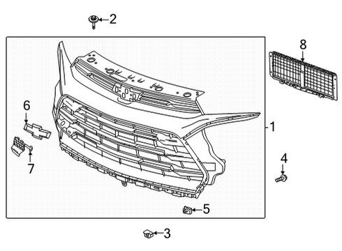 2023 Chevy Trailblazer Grille & Components Diagram 2 - Thumbnail