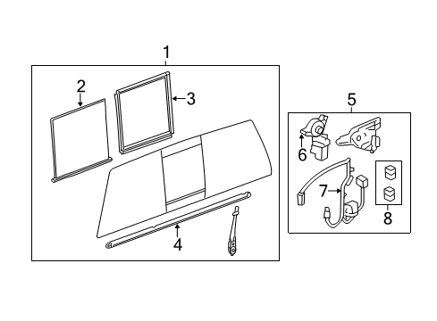 2007 Chevy Silverado 3500 HD Glass & Hardware - Back Glass Diagram 2 - Thumbnail