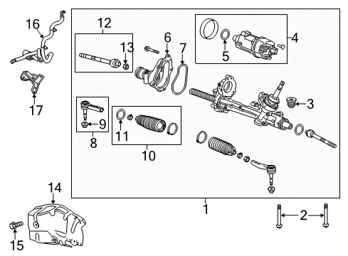 2015 Buick LaCrosse Inner Tie Rod Seal Diagram for 22776527