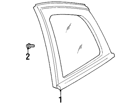 1999 Saturn SC1 Glass - Door Diagram 2 - Thumbnail