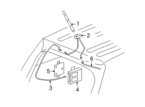 2007 Pontiac Torrent Antenna Mast Diagram for 10370211