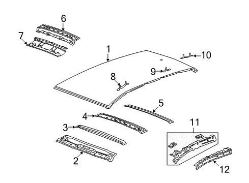 2009 Saturn Vue Roof & Components Diagram 2 - Thumbnail