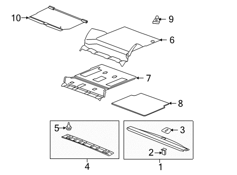 2008 Chevy Tahoe Mat, Black Diagram for 94672829