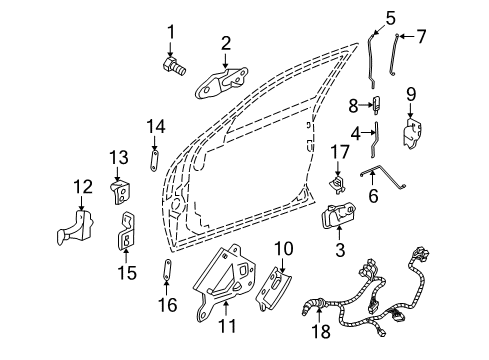 2009 Cadillac SRX Lock Cylinder, Driver Side Diagram for 20766965