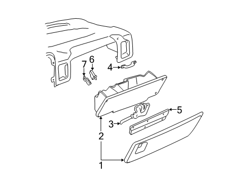 2001 Chevy Silverado 2500 HD Glove Box Diagram