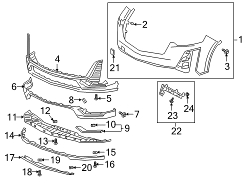 2021 Cadillac XT6 Bumper Cover Diagram for 84772468
