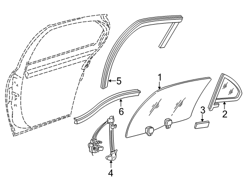 2000 Buick Regal Glass - Door Diagram 2 - Thumbnail