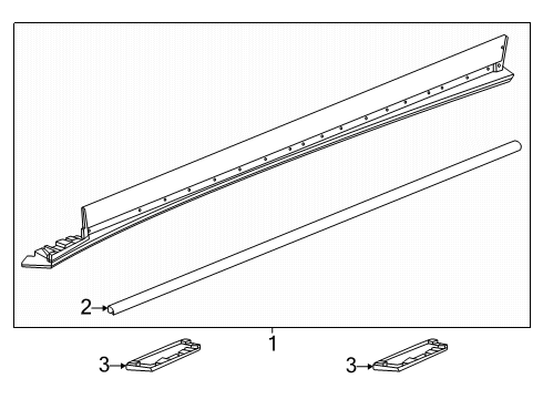 2025 Cadillac OPTIQ Exterior Trim - Pillars Diagram