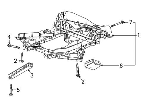 2020 Chevy Corvette Suspension Crossmember Mount Bolt Diagram for 11602517